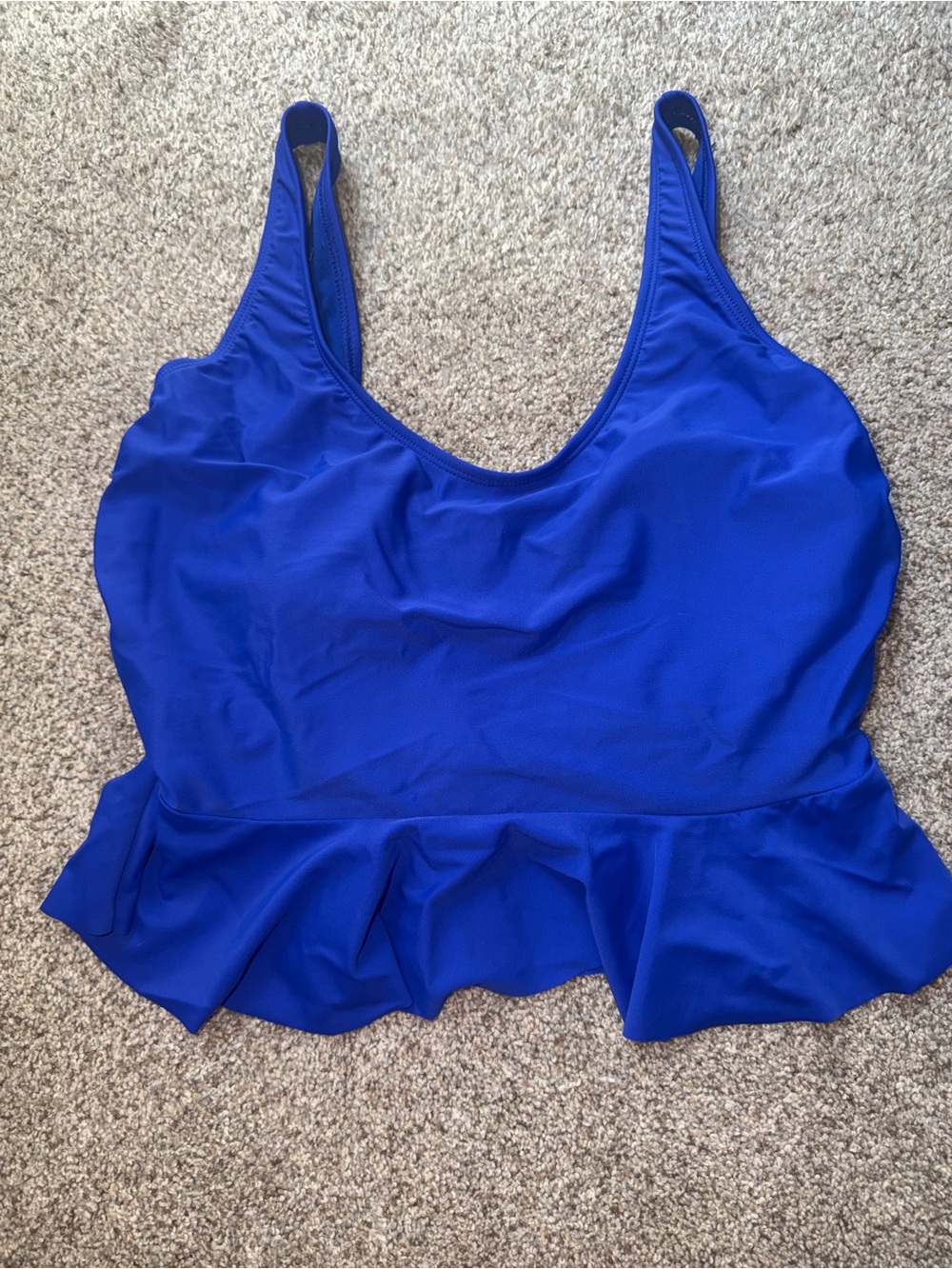 Royal Blue Peplum Swimsuit Top